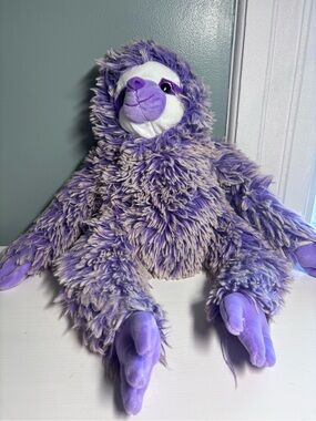 The Petting Zoo 3 Toed SLOTH plush Shaggy Purple stuffed animal